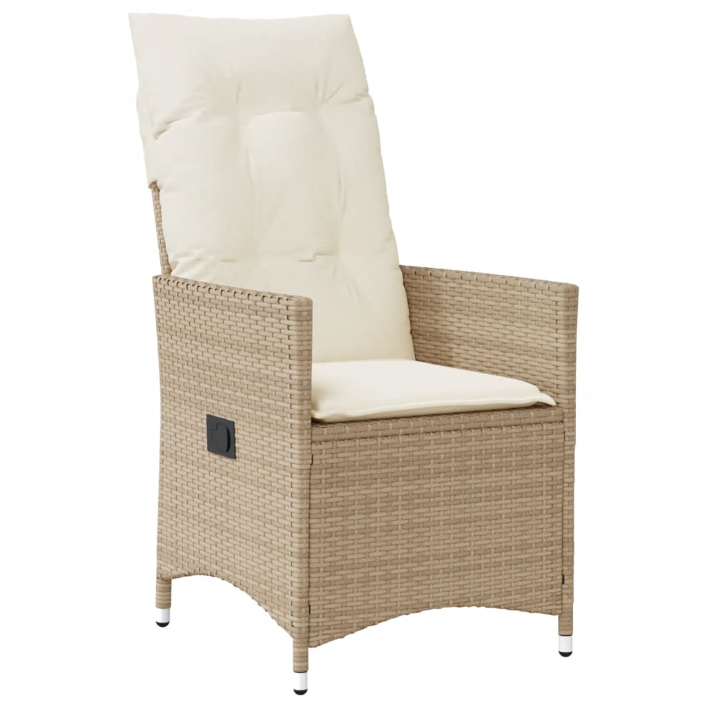 vidaXL Set da Bistrò 3 pz con Cuscini Beige in Polyrattan