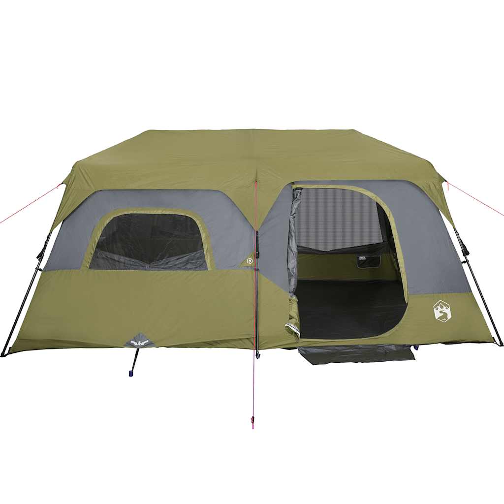 vidaXL Tenda Campeggio 9 Persone Verde Rilascio Rapido Impermeabile