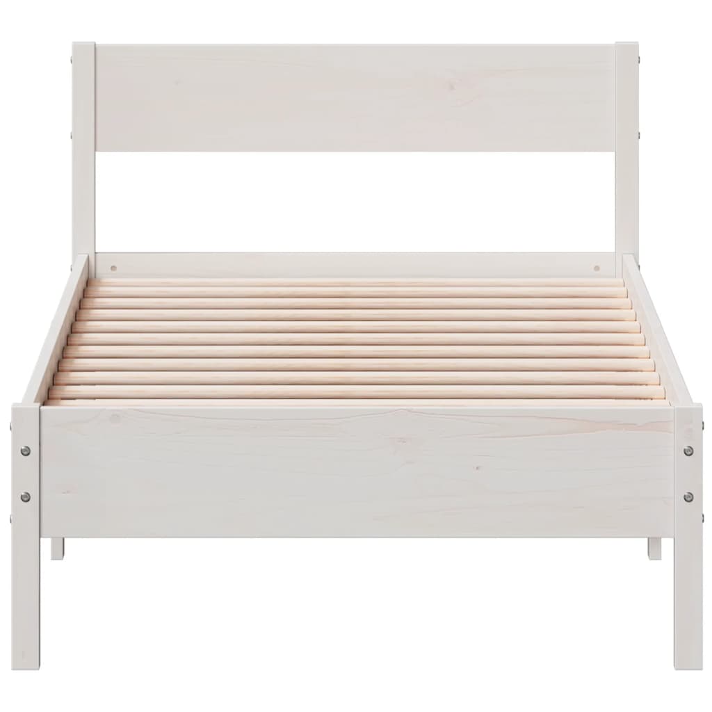 vidaXL Letto senza Materasso Bianco 90x200 cm Legno Massello di Pino