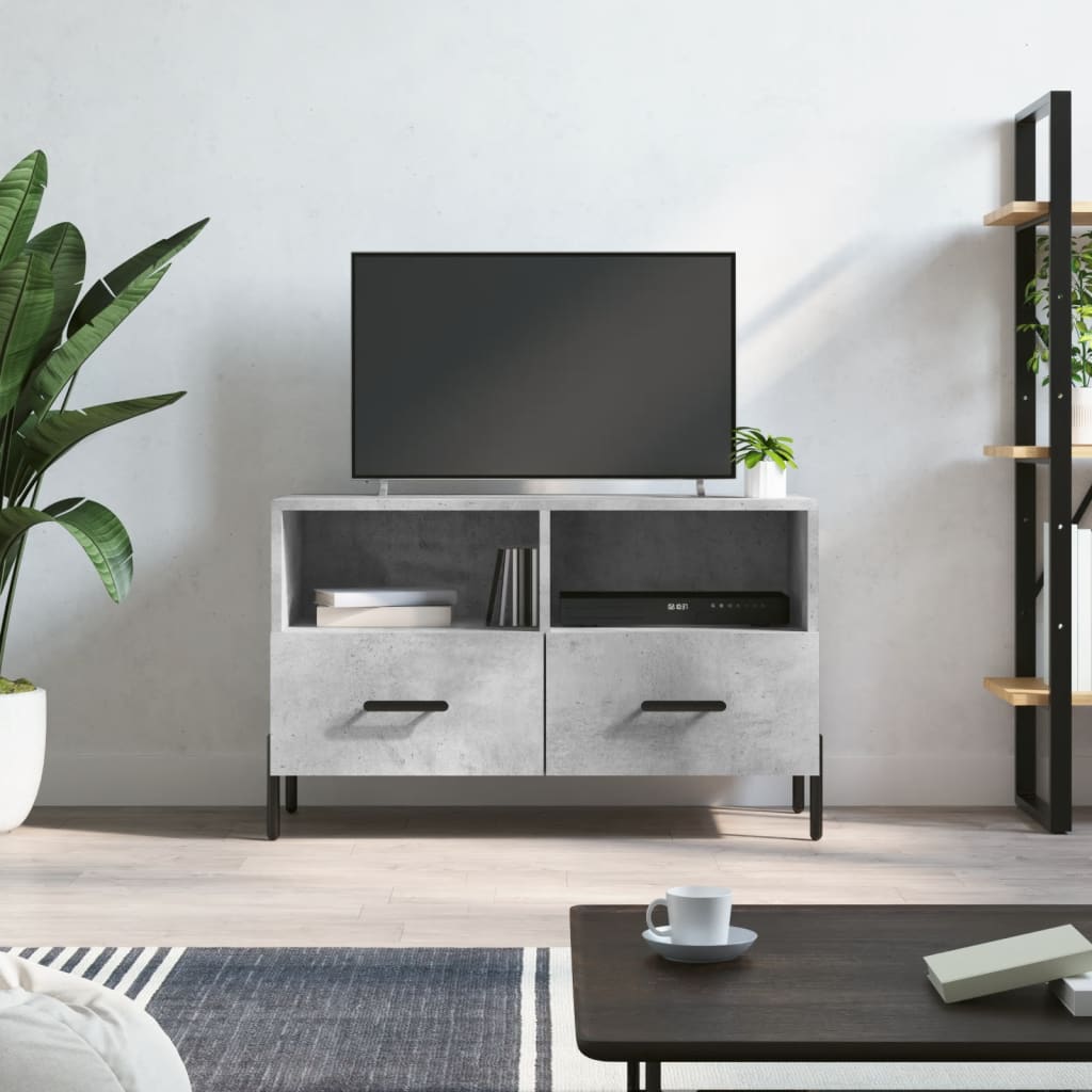 vidaXL Mobile per TV Grigio Cemento 80x36x50 cm Legno Multistrato