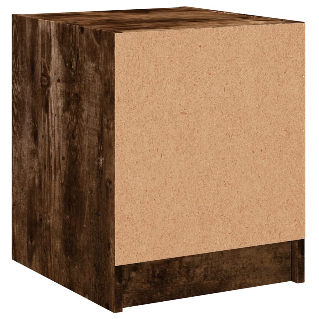 vidaXL Comodino con Anta in Vetro Rovere Fumo 35x37x42 cm