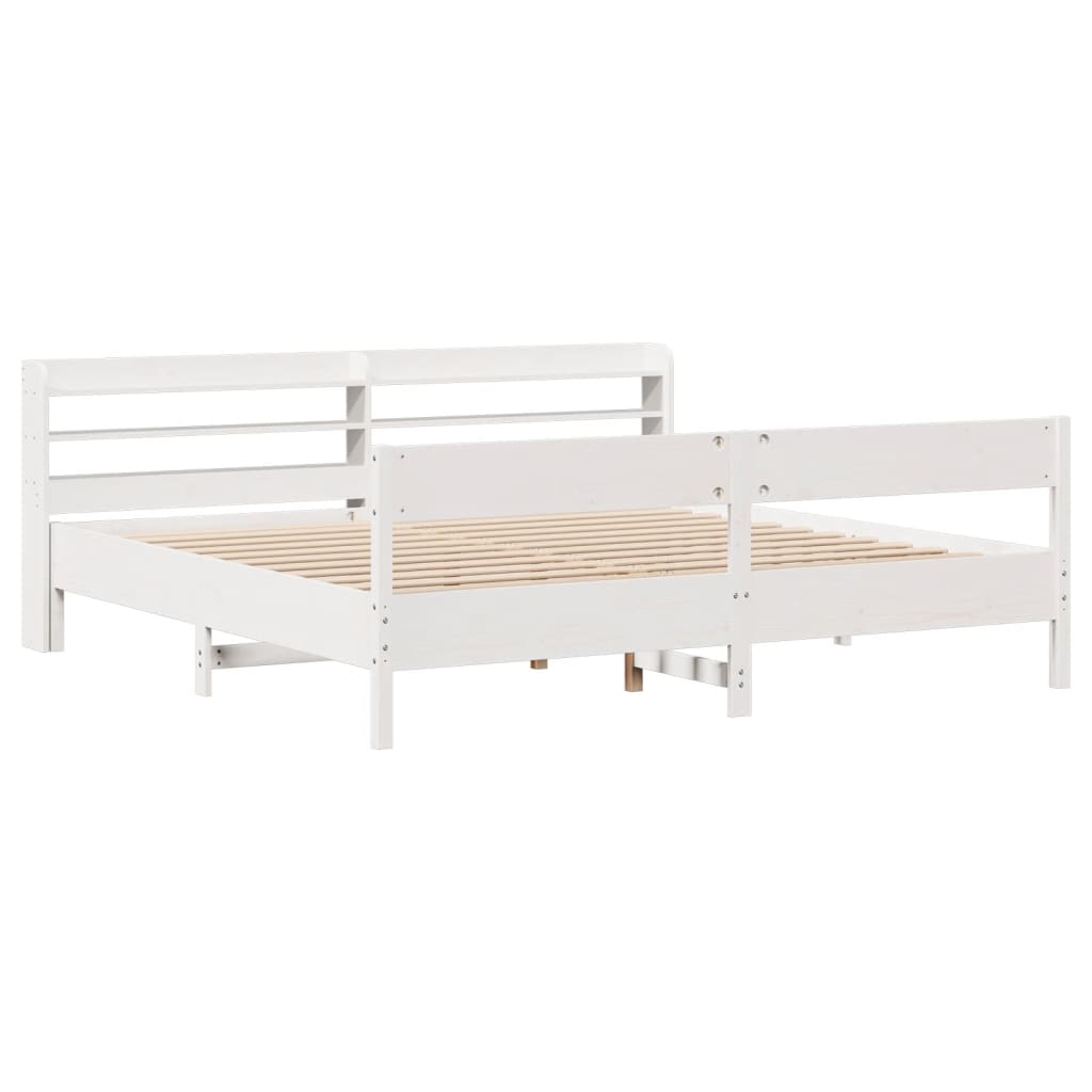 vidaXL Letto senza Materasso Bianco 180x200 cm Legno Massello di Pino