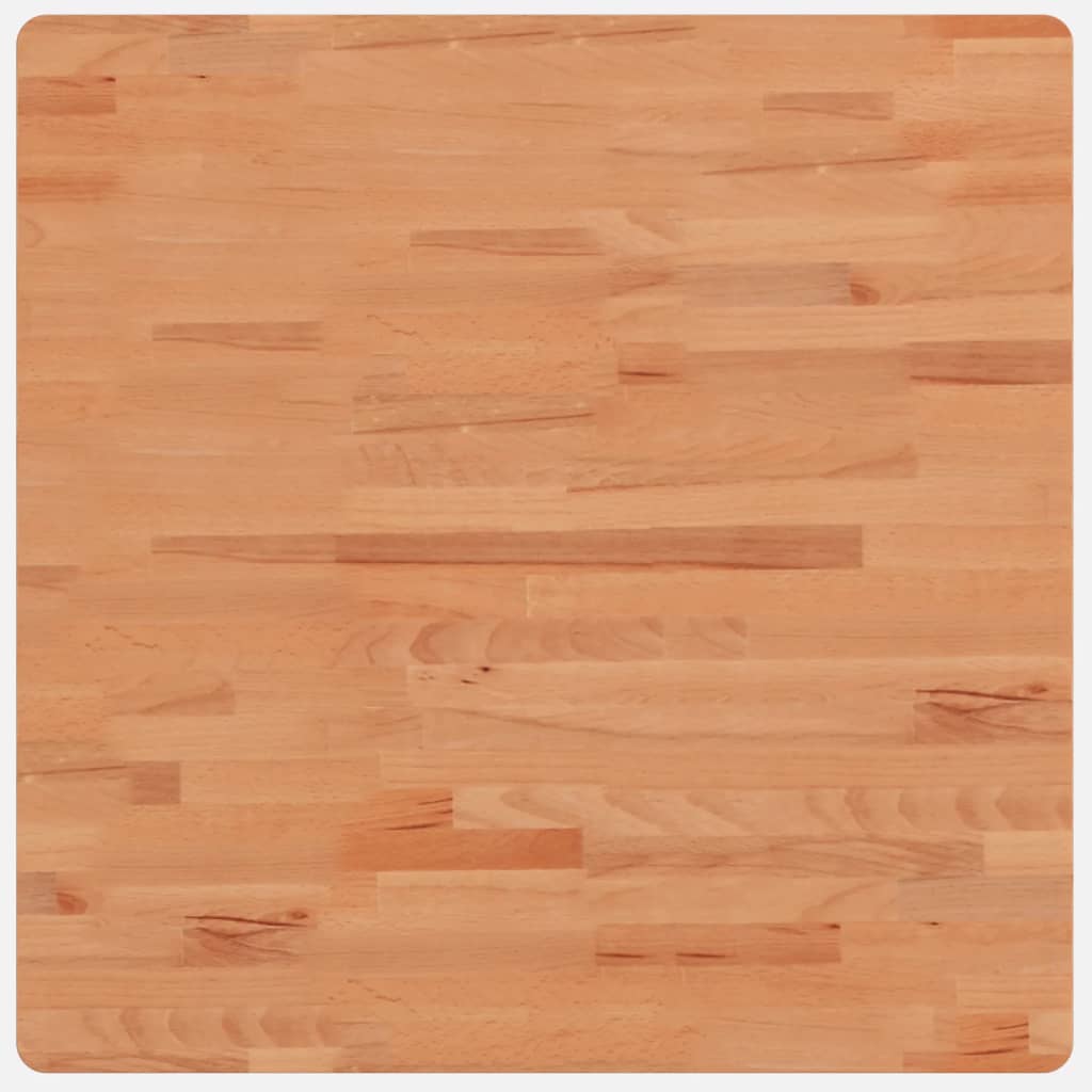 vidaXL Piano per Tavolo 70x70x4 cm Quadrato Legno Massello di Faggio