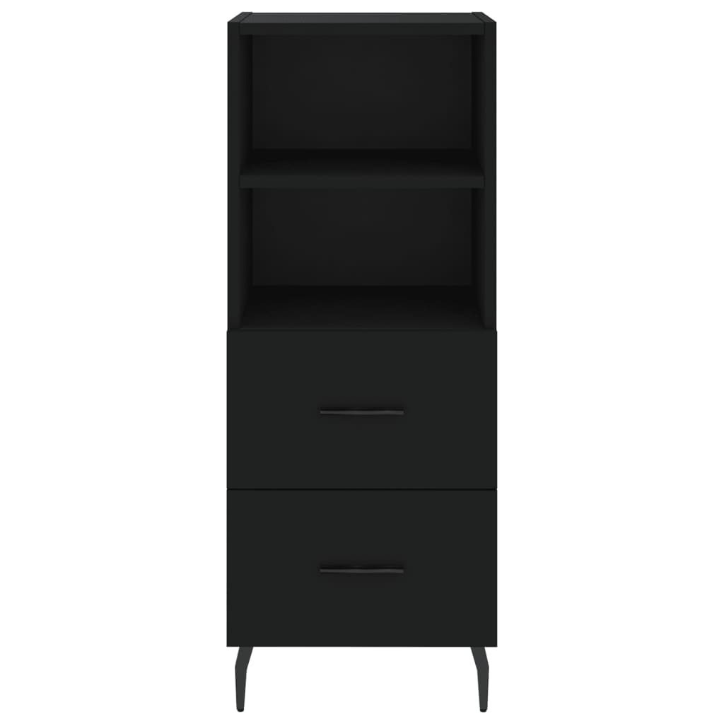 vidaXL Credenza Nera 34,5x34x180 cm in Legno Multistrato