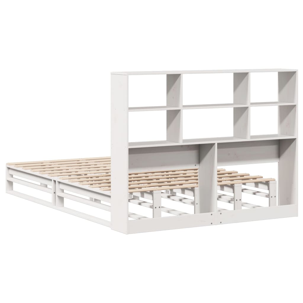 vidaXL Letto Libreria senza Materasso Bianco 120x190 cm Legno Massello