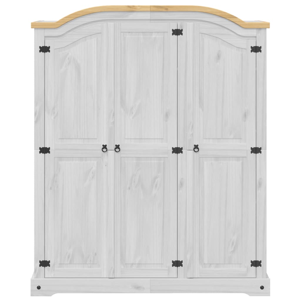 vidaXL Armadio Corona Bianco 151,5x52x186 cm in Legno Massello di Pino