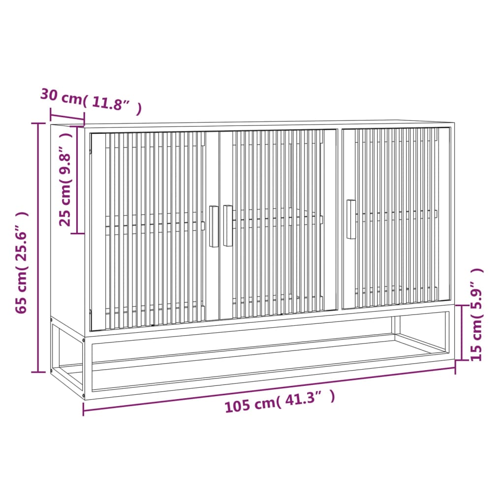 vidaXL Credenza Nera 105x30x65 cm in Legno Multistrato