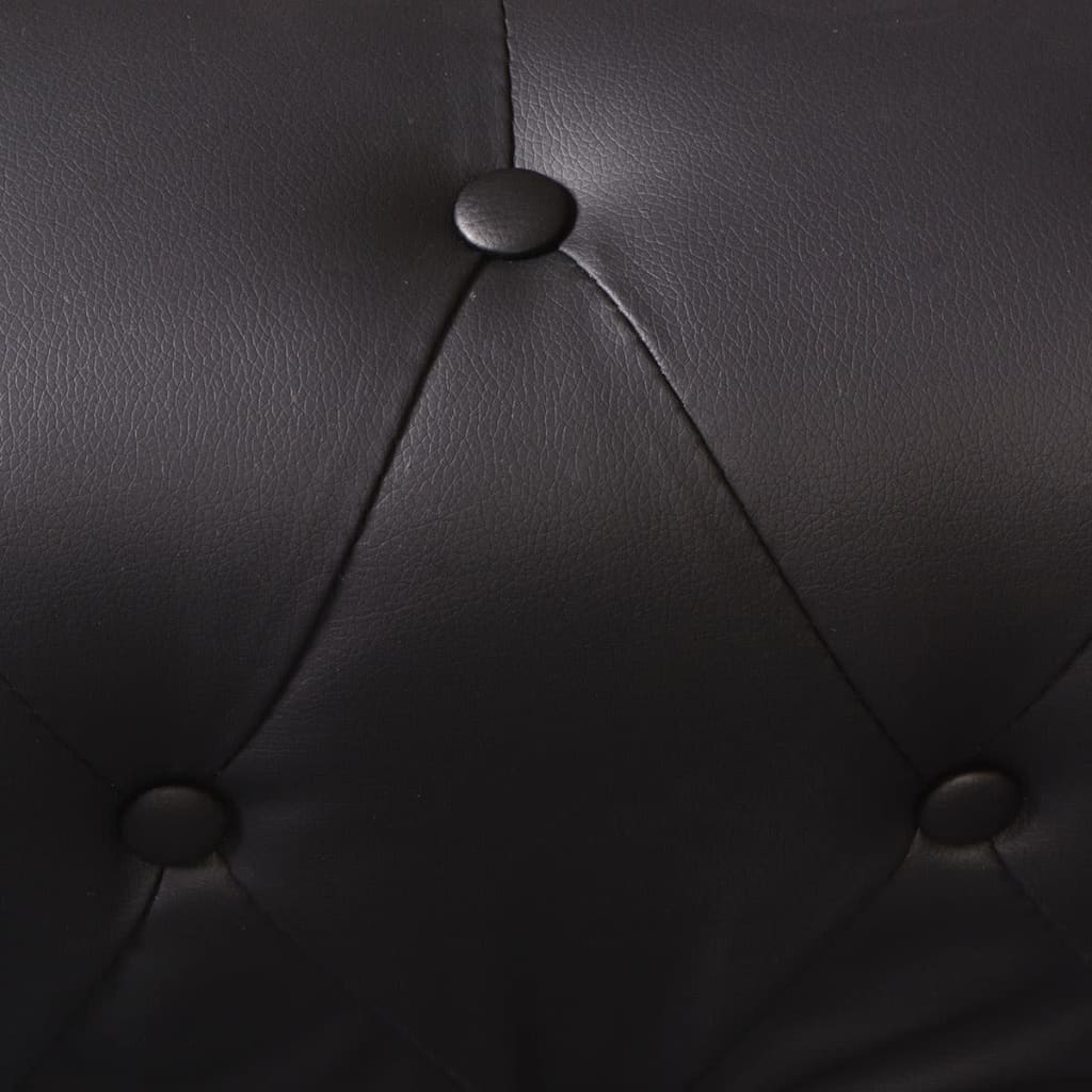 vidaXL Divano Angolare Chesterfield a 6 Posti Pelle Artificiale Nera