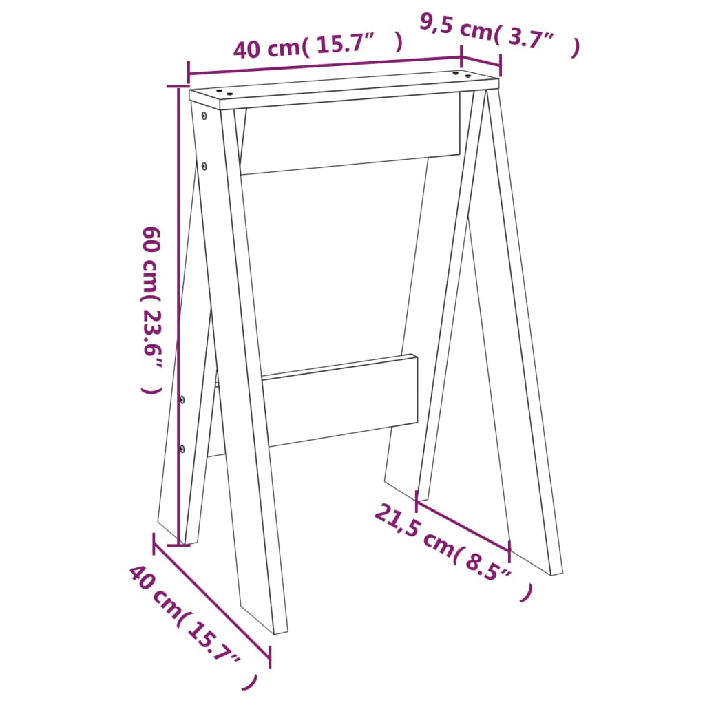 vidaXL Sgabelli 2 pz grigio 40x40x60 cm in Legno Massello di Pino