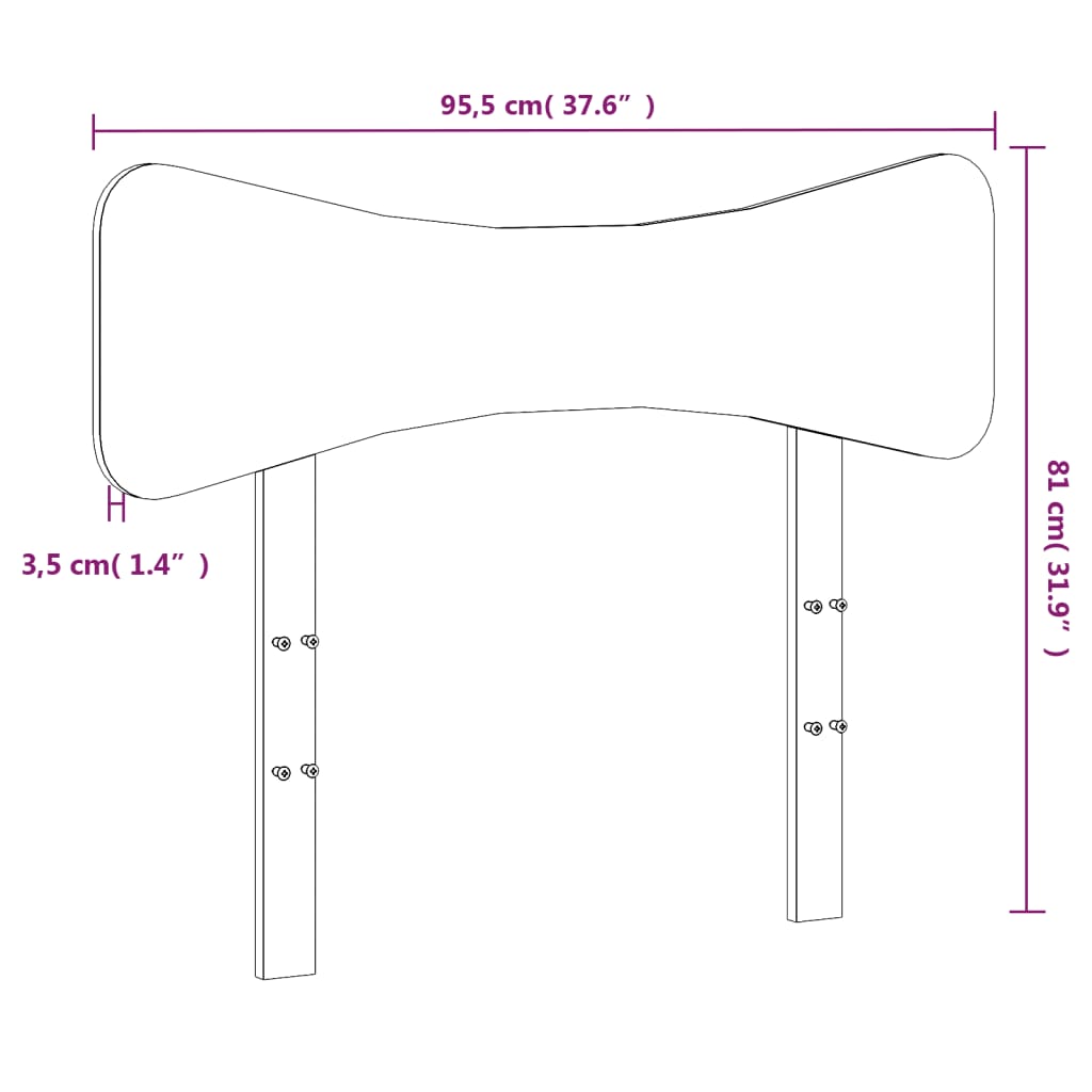 vidaXL Testiera Marrone Cera 90 cm in Legno Massello di Pino