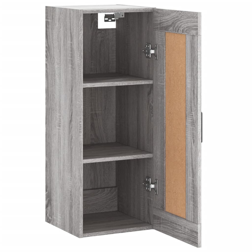 vidaXL Mobile a Parete Grigio Sonoma 34,5x34x90 cm Legno Multistrato