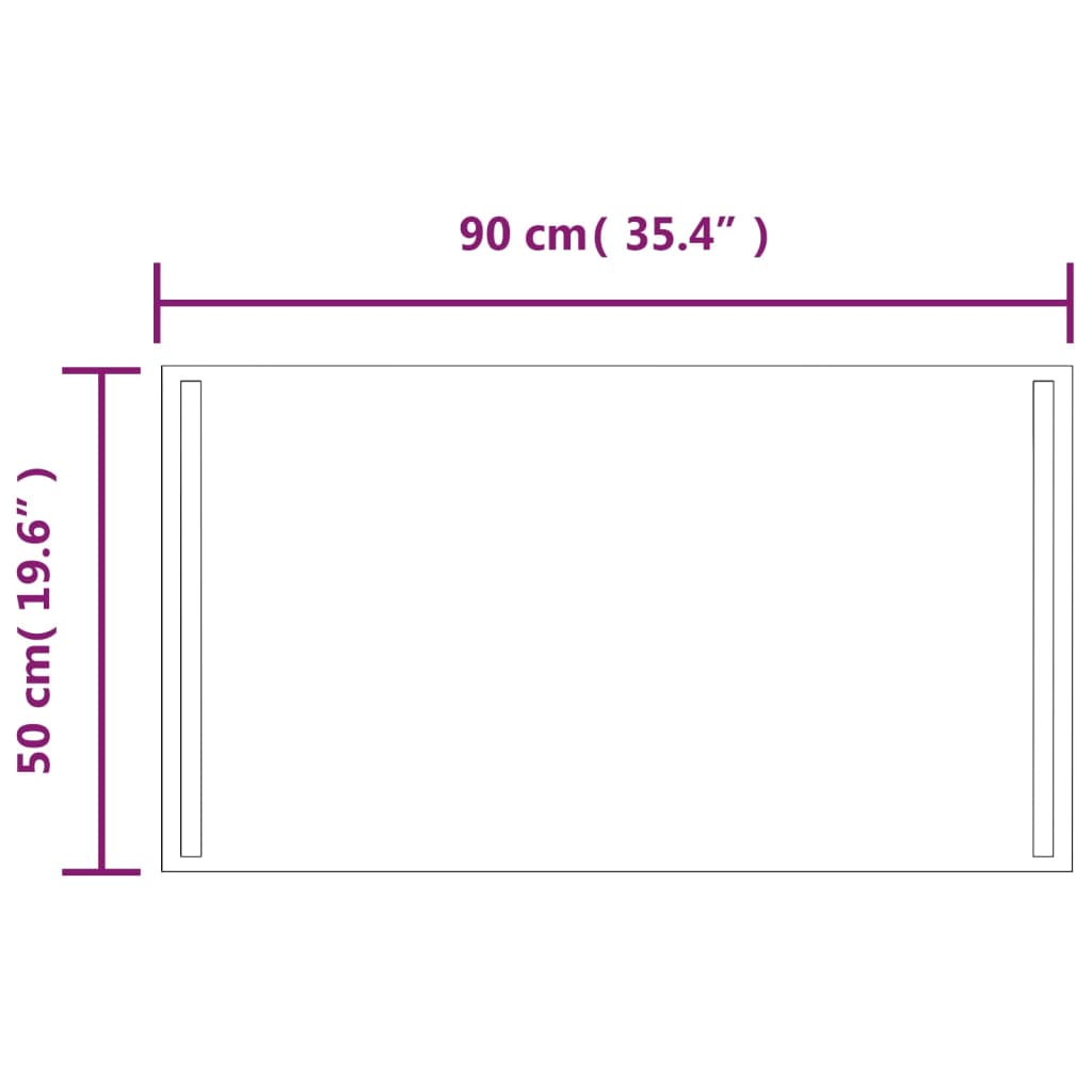 vidaXL Specchio da Bagno con Luci LED 50x90 cm