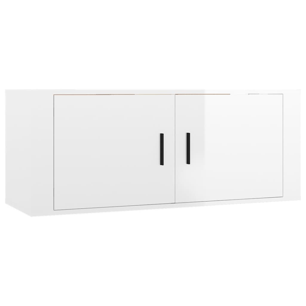 vidaXL Set di Mobili Porta TV 6 pz Bianco Lucido in Legno Multistrato