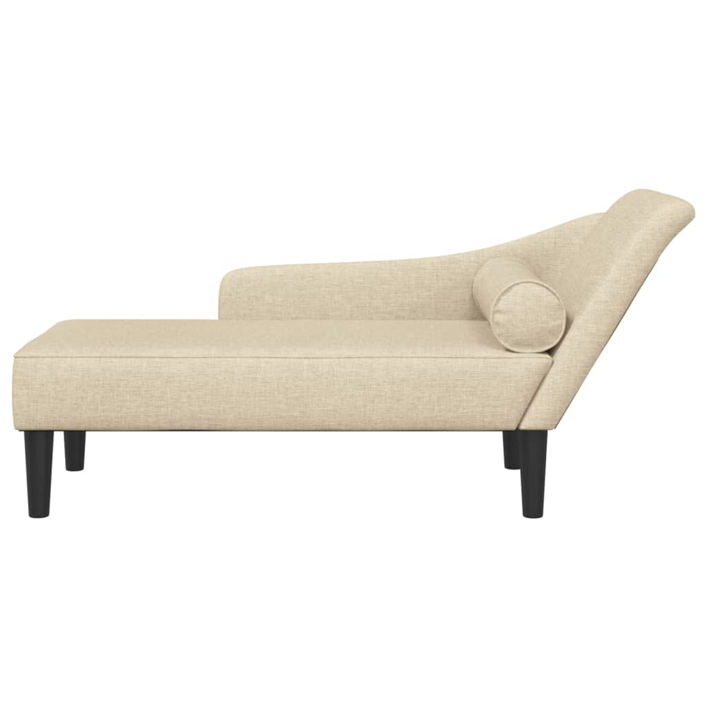 vidaXL Chaise Longue con Cuscini Crema in Tessuto