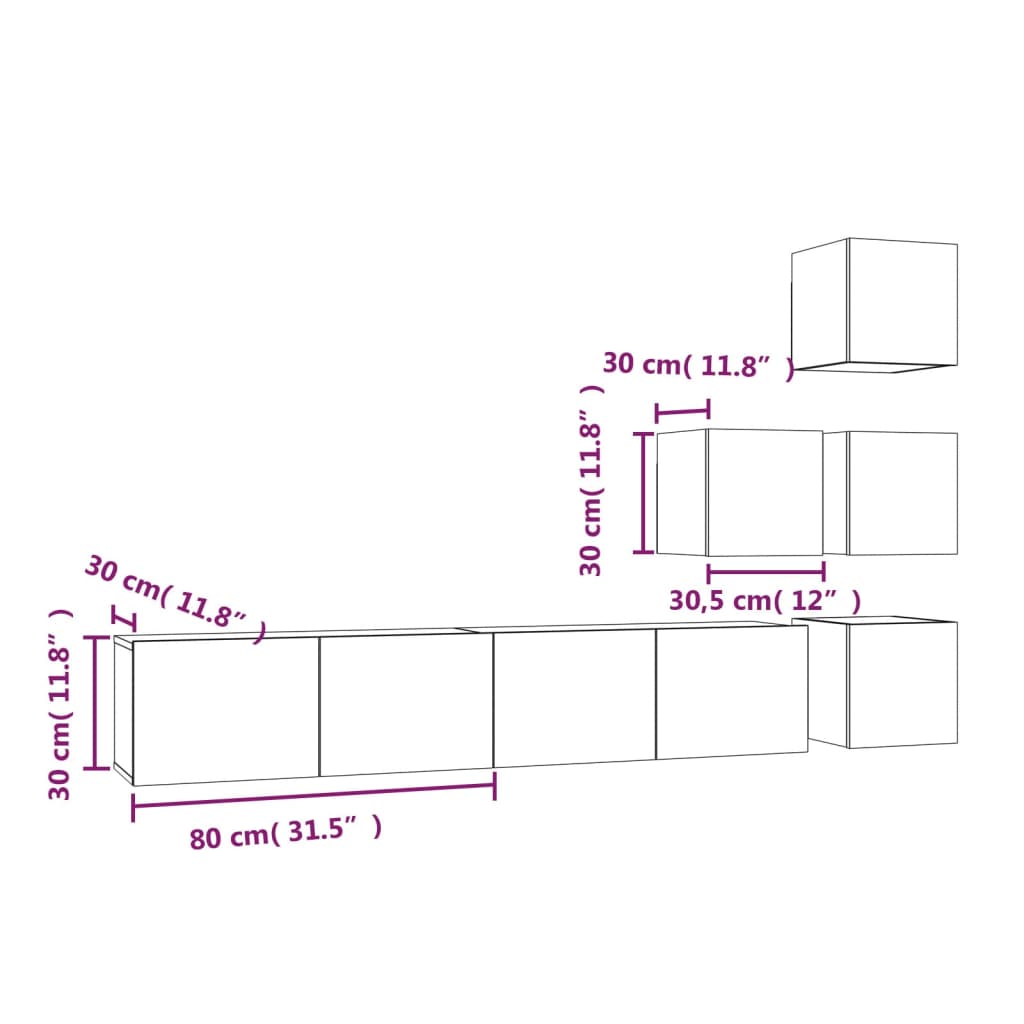 vidaXL Mobile Porta TV a Parete Rovere Marrone in Legno Multistrato