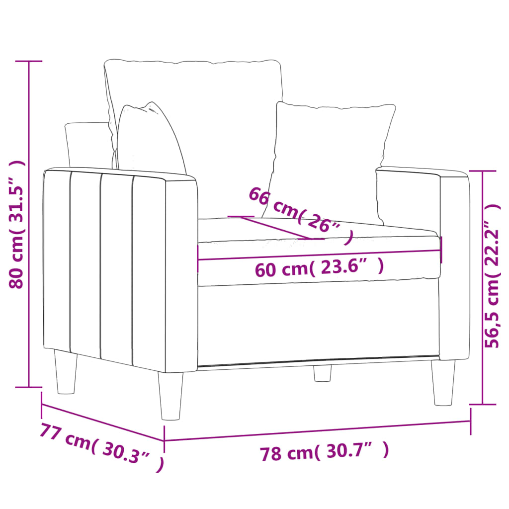 vidaXL Poltrona Giallo 60 cm Velluto