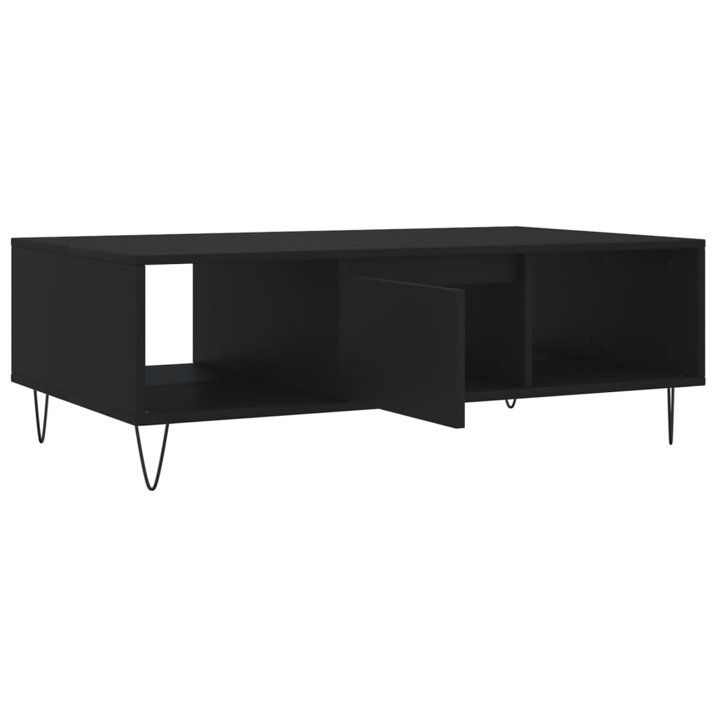 vidaXL Tavolino da Salotto Nero 104x60x35 cm in Legno Multistrato