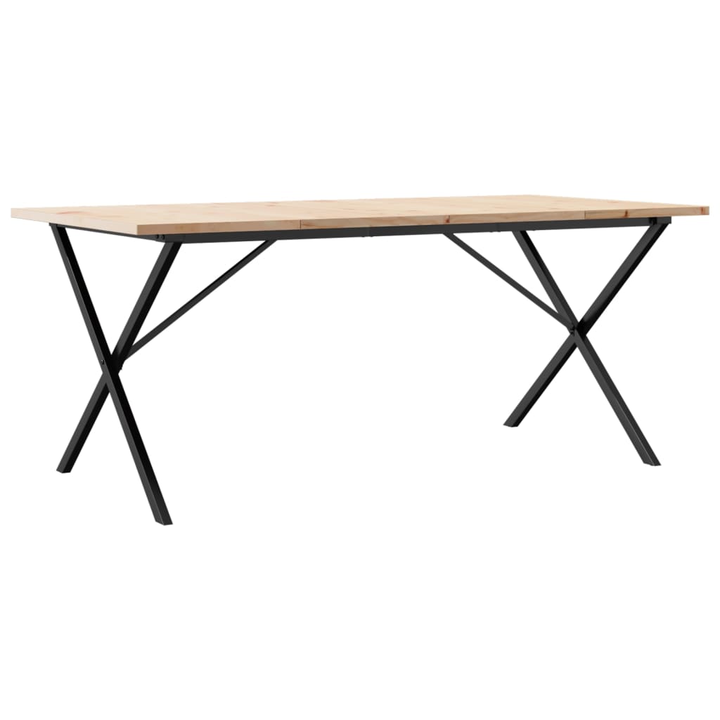 vidaXL Tavolo da Pranzo Telaio a X 180x90x75,5 cm Legno Pino e Acciaio