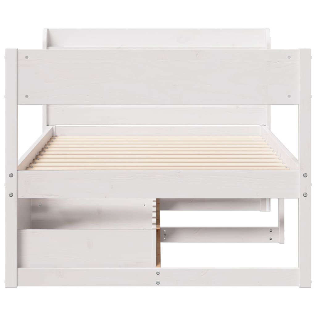 vidaXL Letto senza Materasso Bianco 90x200 cm Legno Massello di Pino