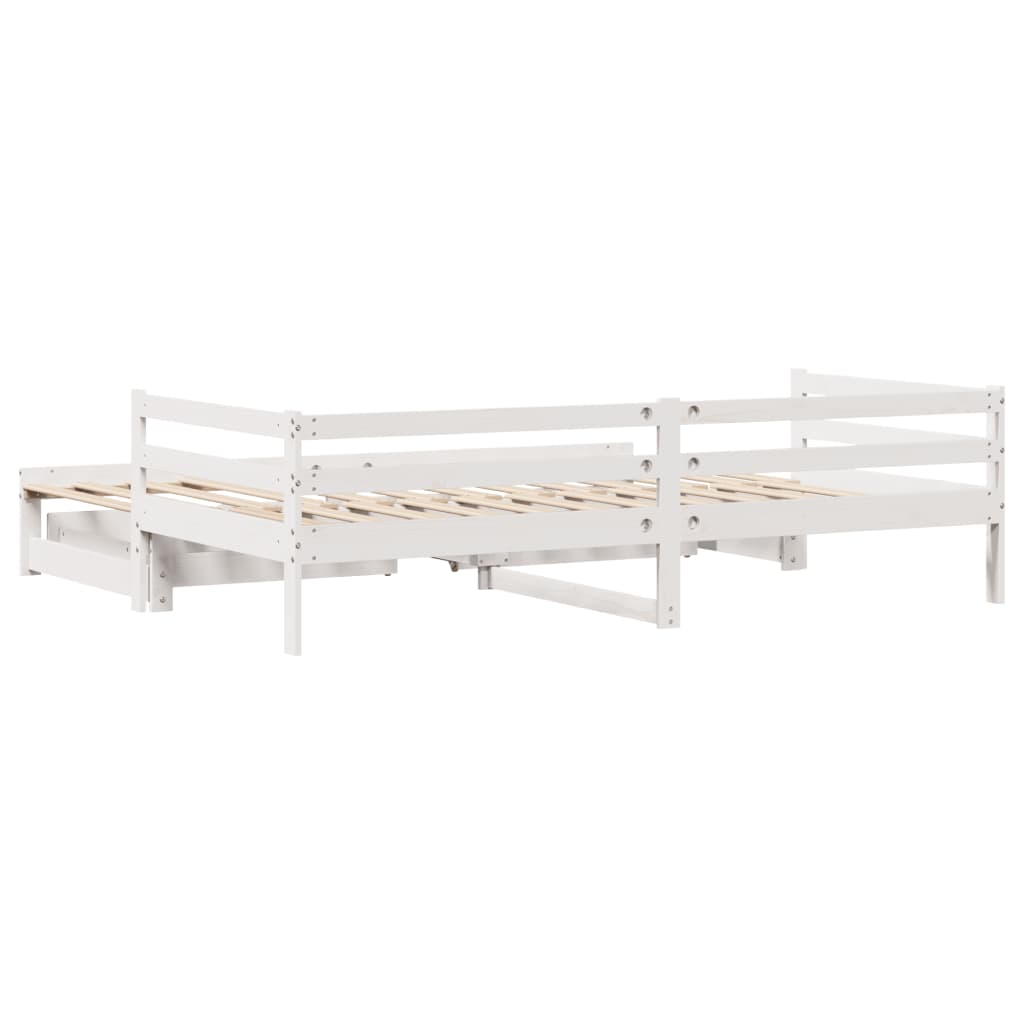 vidaXL Dormeuse Letto Estraibile e Cassetti Bianca 80x200cm Legno Pino