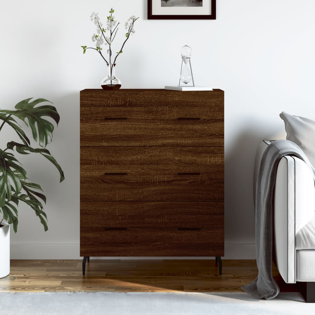 vidaXL Credenza Rovere Marrone 69,5x34x90 cm in Legno Multistrato