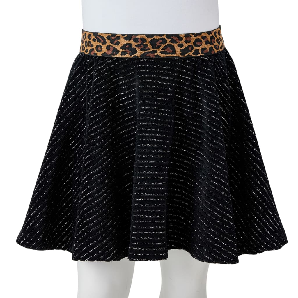 Gonna da Bambina con Vita Leopardata Nera 140