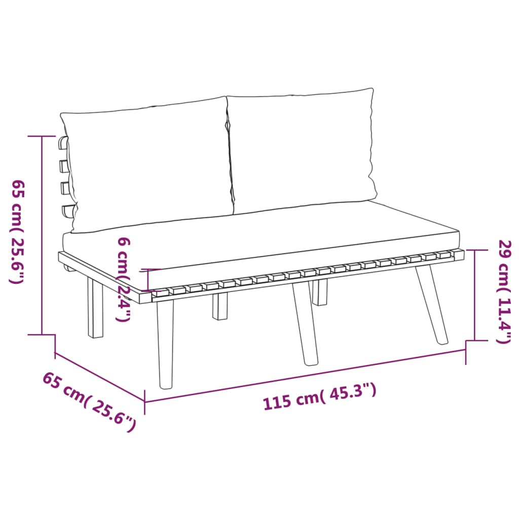 vidaXL Set Divani da Giardino 8 pz con Cuscini in Massello di Acacia