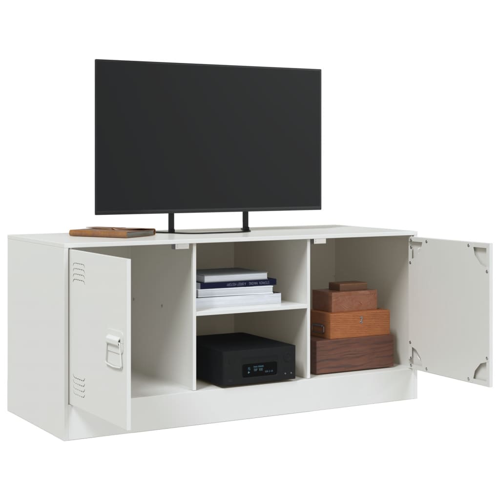 vidaXL Mobile Porta TV Bianco 99x39x44 cm in Acciaio