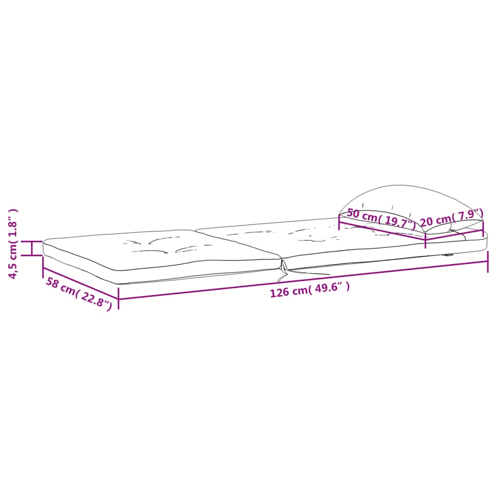 vidaXL Cuscini per Sedia Adirondack 2 pz Crema in Tessuto Oxford