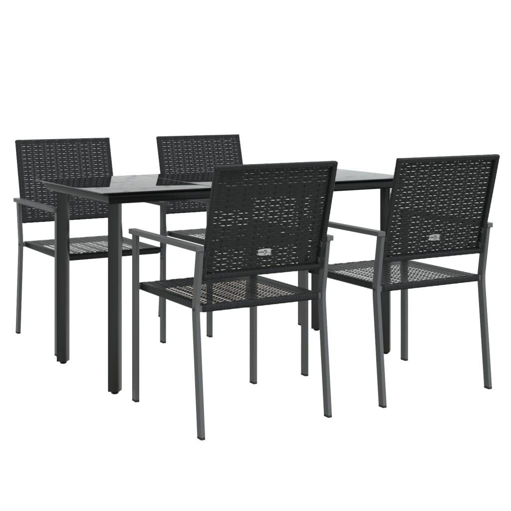 vidaXL Set da Pranzo da Giardino 5 pz in Polyrattan e Acciaio