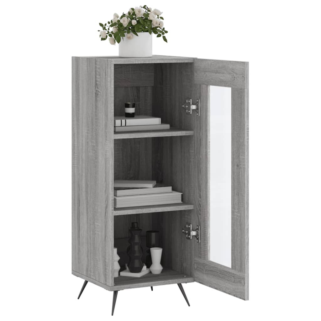 vidaXL Credenza Grigio Sonoma 34,5x34x90 cm in Legno Multistrato