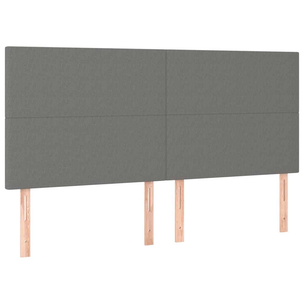 vidaXL Letto a Molle Materasso e LED Grigio Scuro 200x200cm in Tessuto