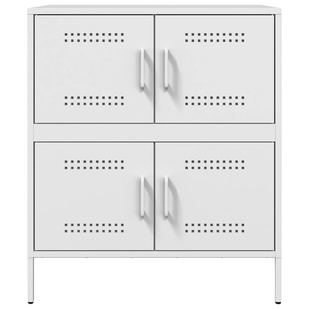 vidaXL Credenza Bianca 68x39x79 cm in Acciaio