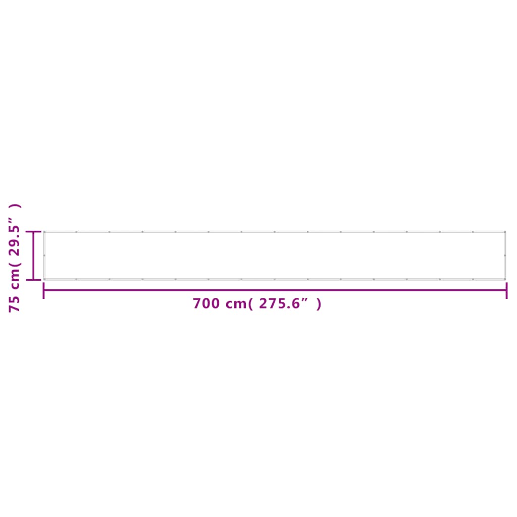 vidaXL Paravento da Balcone Bianco 75x700 cm 100% Poliestere Oxford