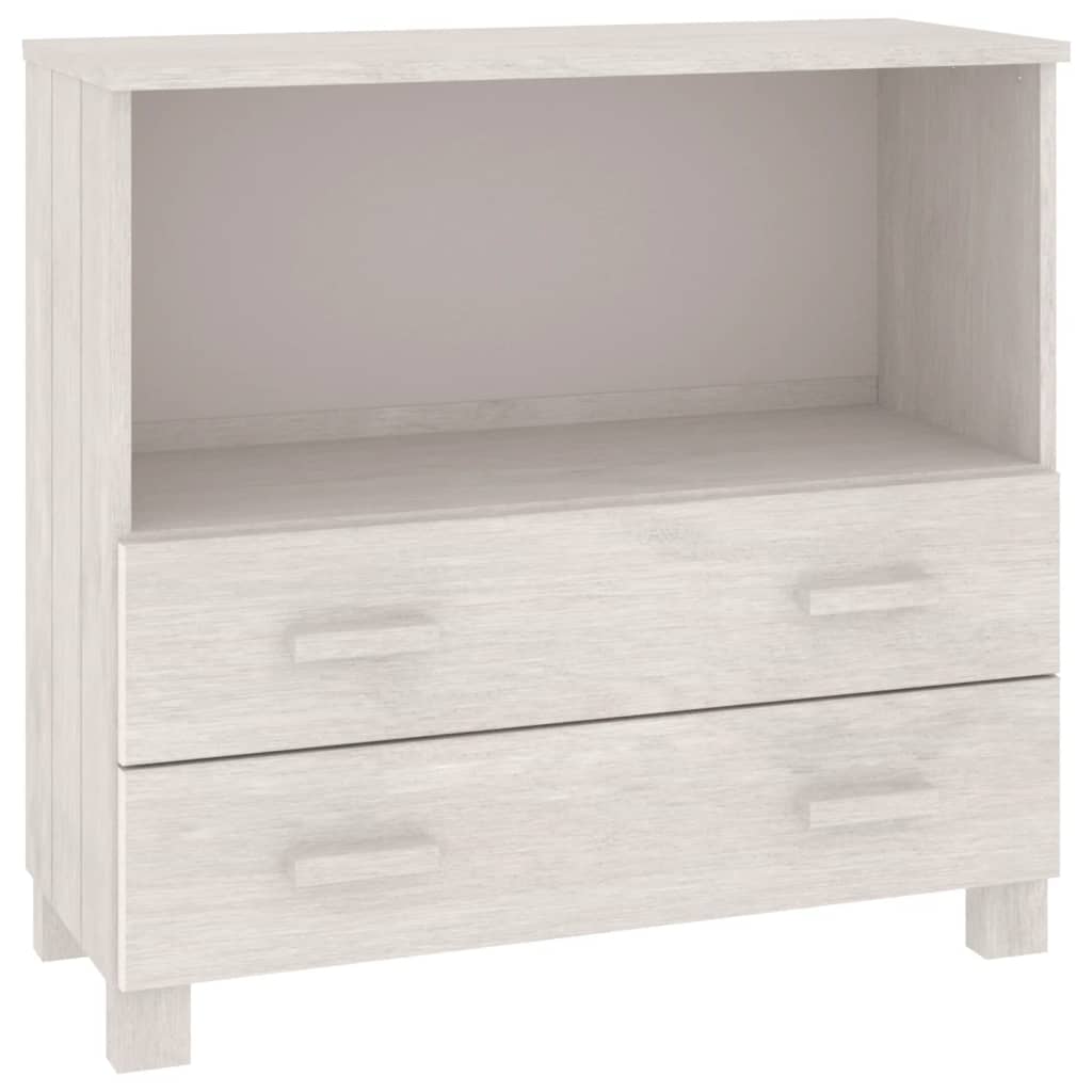 vidaXL Credenza HAMAR Bianca 85x35x80 cm in Legno Massello di Pino