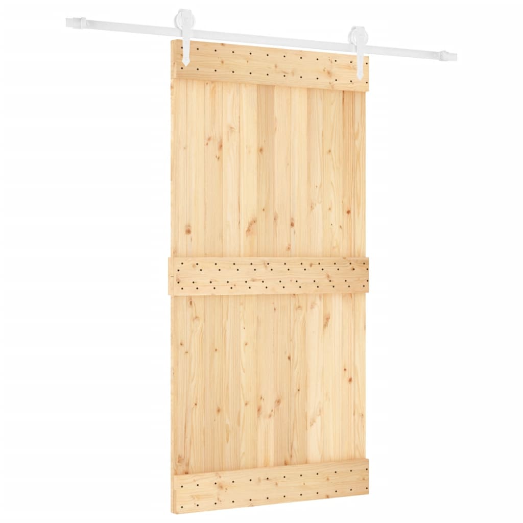 vidaXL Porta Scorrevole con Set Hardware 100x210cm Legno Massello Pino