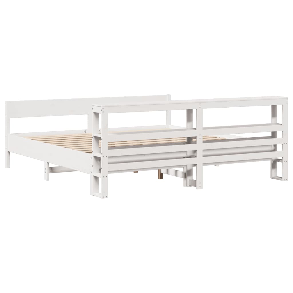 vidaXL Letto senza Materasso Bianco 180x200 cm Legno Massello di Pino