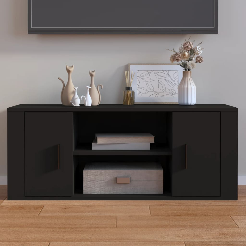 vidaXL Mobile Porta TV Nero 100x35x40 cm in Legno Multistrato