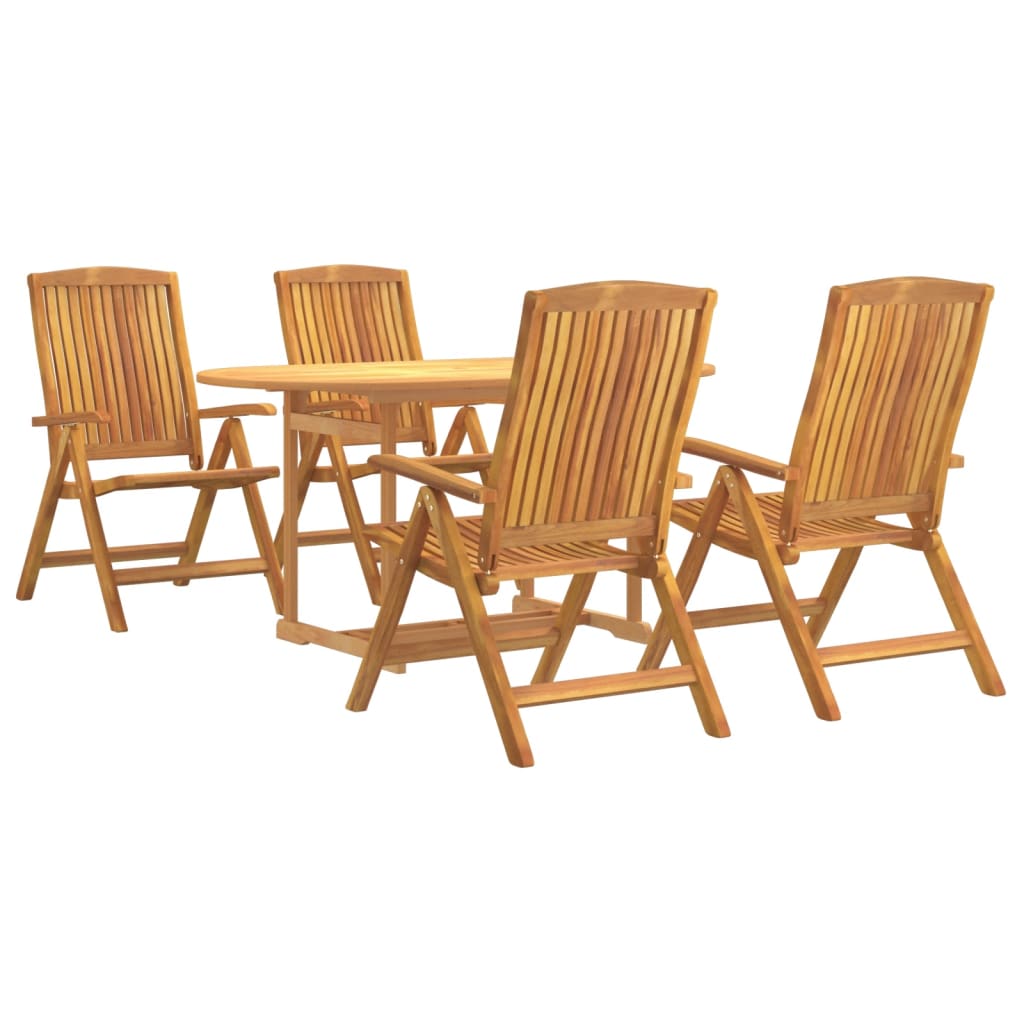 vidaXL Set da Pranzo per Giardino 5 pz in Legno Massello di Teak