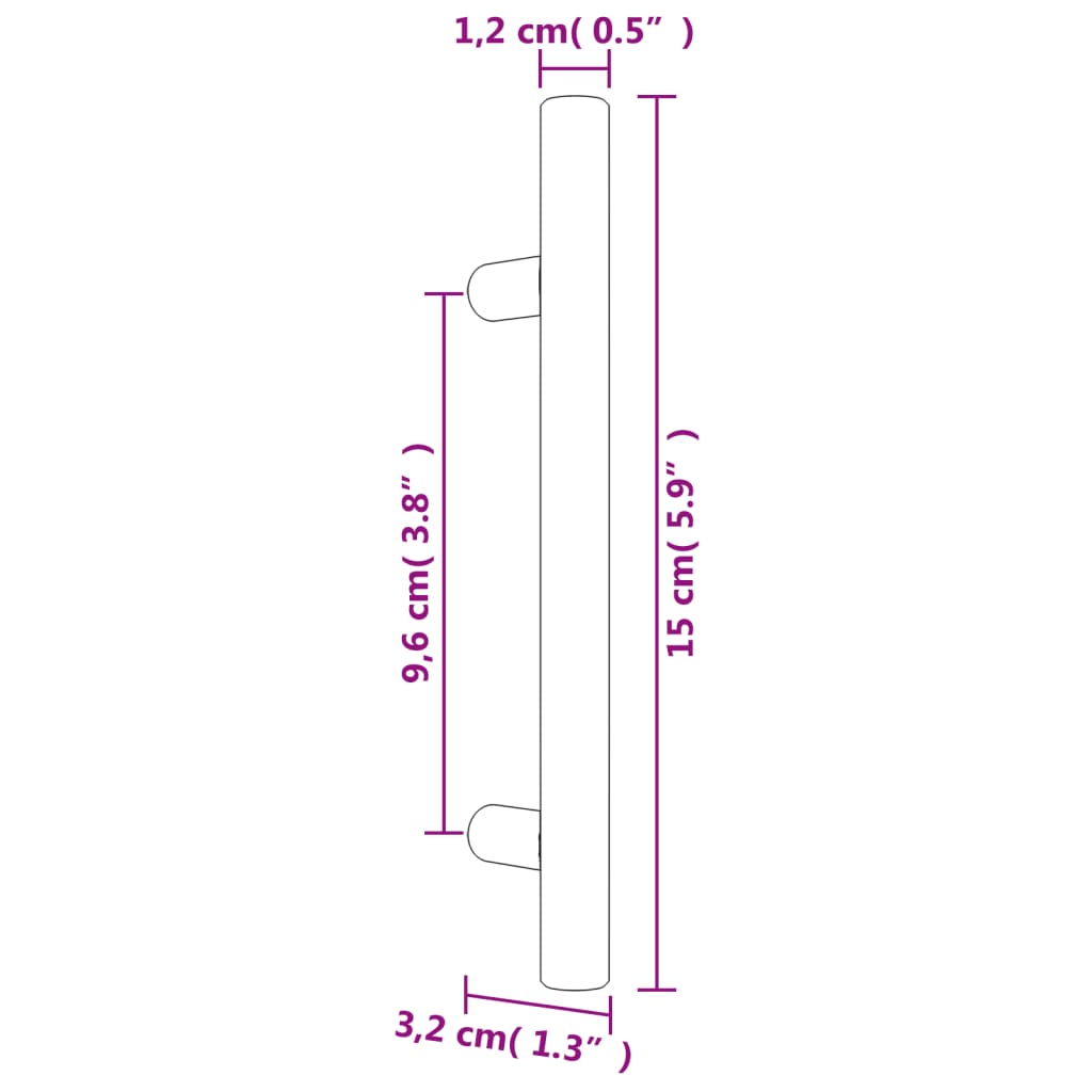 vidaXL Maniglie per Mobili 10pz Argento 96mm in Acciaio Inox