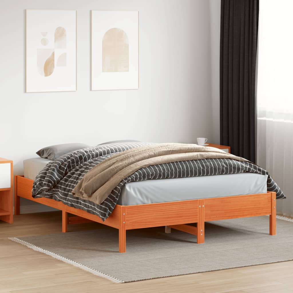 vidaXL Letto senza Materasso Marrone Cera 120x200 cm in Legno di Pino