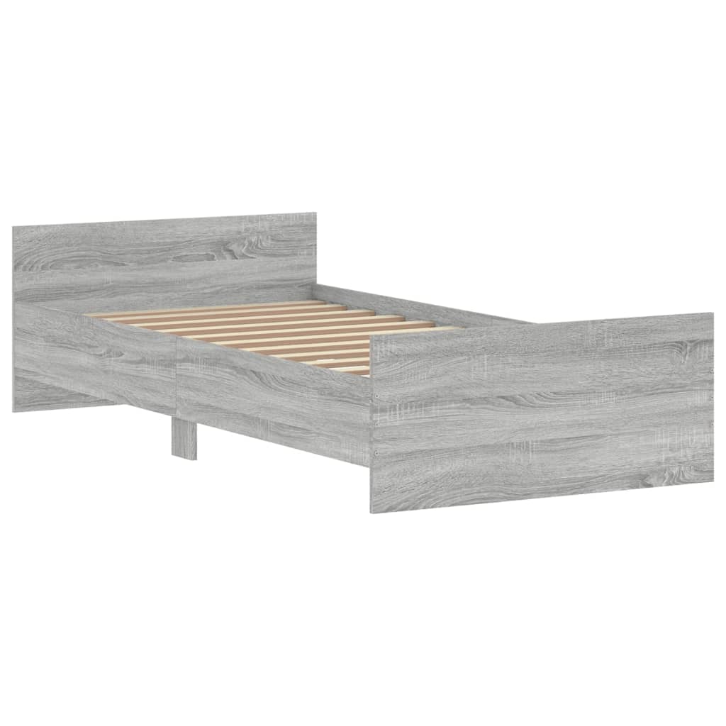 vidaXL Giroletto Grigio Sonoma 90x190 cm in Legno Multistrato