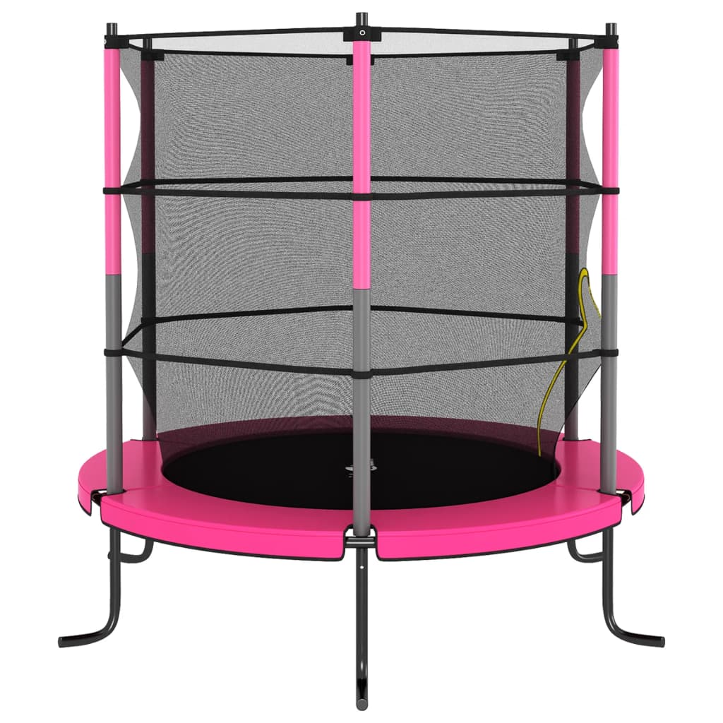 vidaXL Set Trampolino con Rete di Sicurezza Rotondo 140x160 cm Rosa