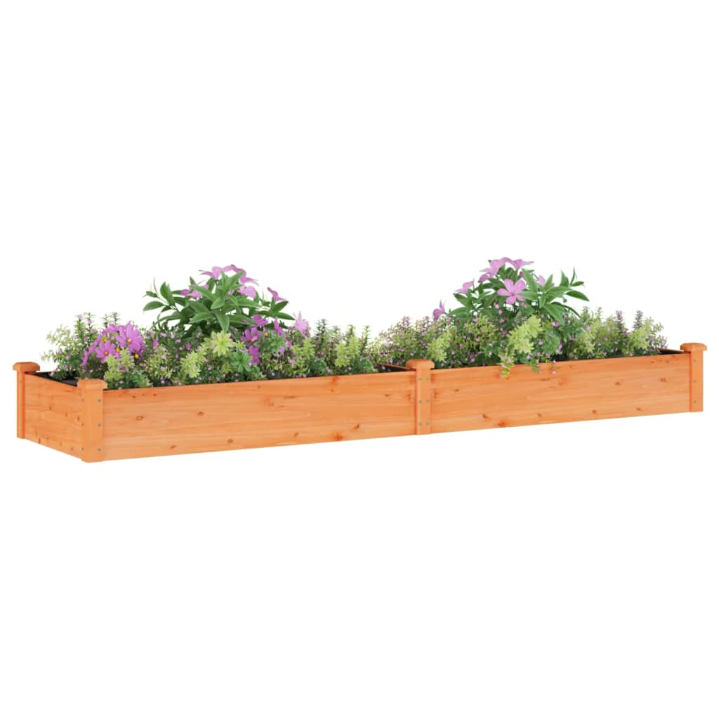 vidaXL Fioriera Giardino con Fodera Marrone 240x60x25cm Massello Abete