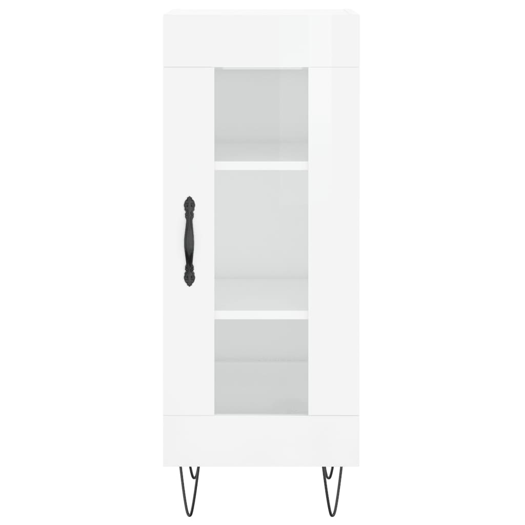 vidaXL Credenza 34,5x34x180 cm in Legno Multistrato Bianco Lucido