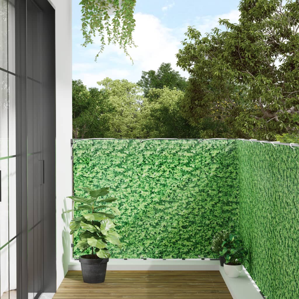 vidaXL Paravento da Balcone con Aspetto Pianta Verde 300x120 cm PVC