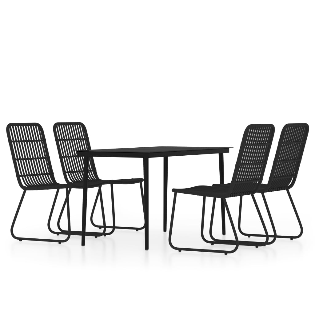 vidaXL Set da Pranzo da Giardino 5 pz Nero