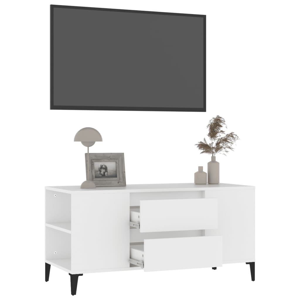 vidaXL Mobile Porta TV Bianco 102x44,5x50 cm in Legno Multistrato