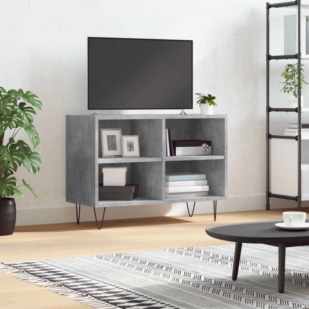 vidaXL Mobile Porta TV Grigio Cemento 69,5x30x50 cm Legno Multistrato