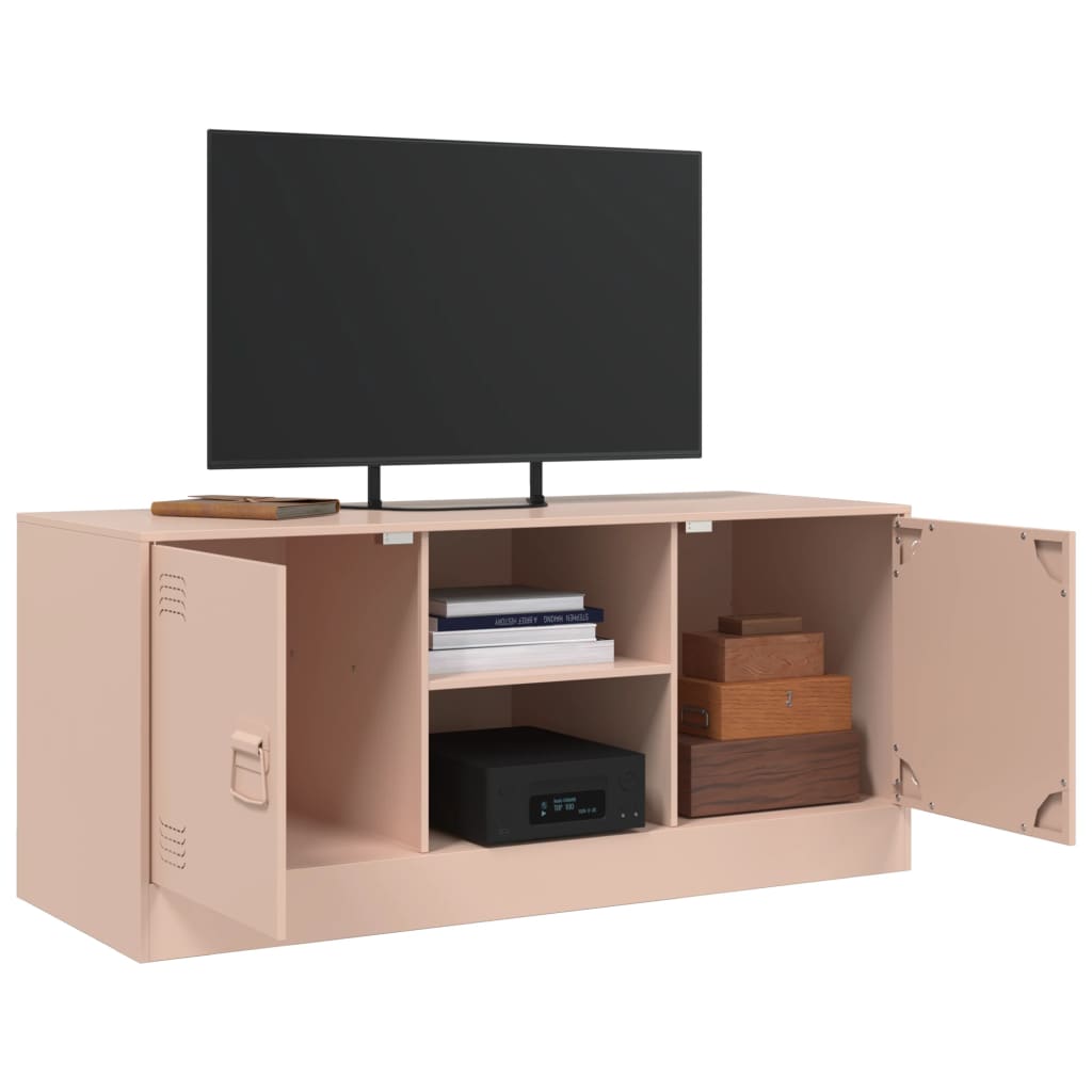 vidaXL Mobile Porta TV Rosa 99x39x44 cm in Acciaio